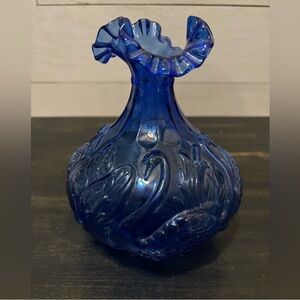 Fenton Blue Art Glass Vase